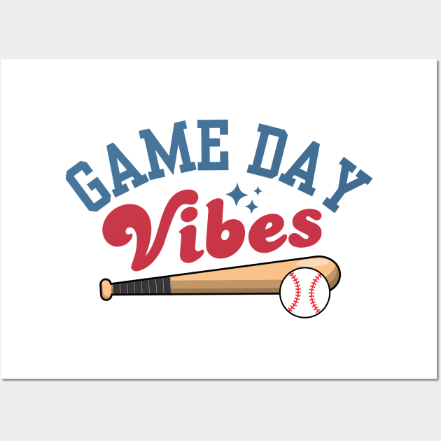 Game Day Vibes Baseball Wall Art by Illustradise